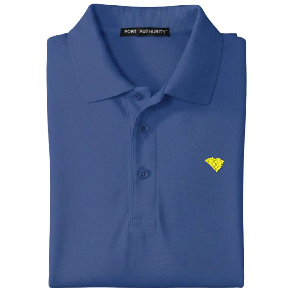 State of South Carolina Polo Shirt - Mediterranean Blue (Available in Different Thread Colors)
