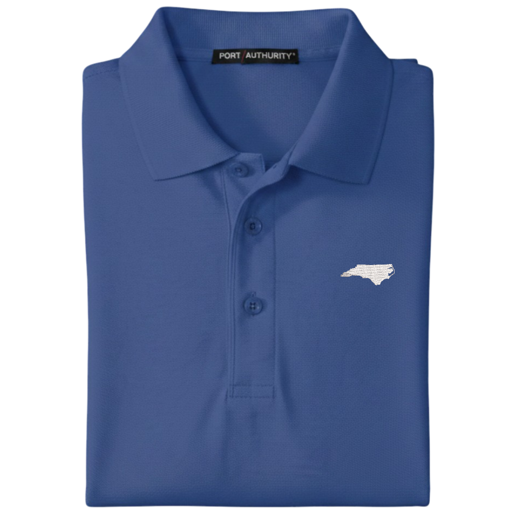 State of North Carolina Polo Shirt - Mediterranean Blue (Available in Different Thread Colors)