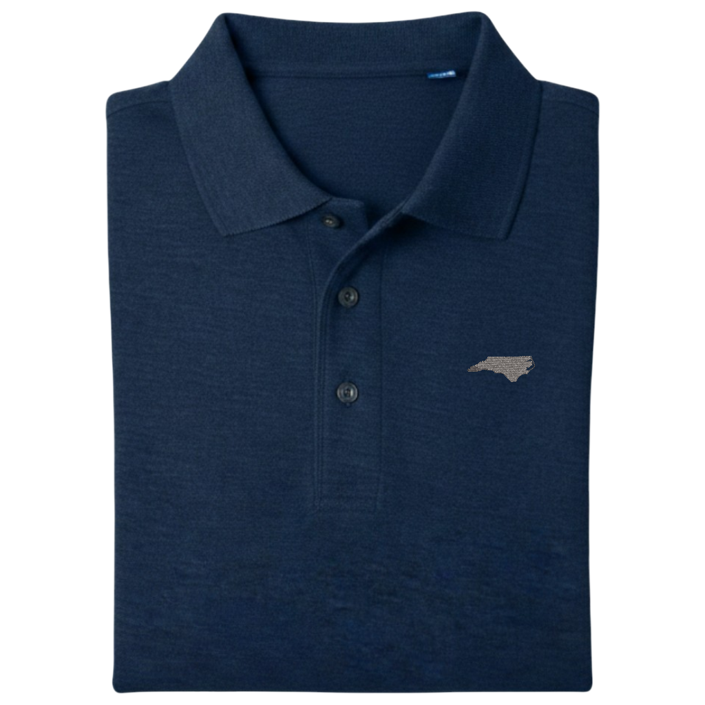 State of North Carolina Polo Shirt - Navy (Available in Different Thread Colors)