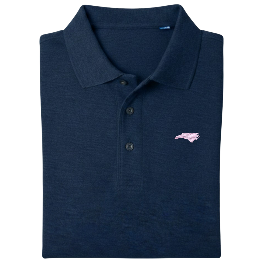 State of North Carolina Polo Shirt - Navy (Available in Different Thread Colors)