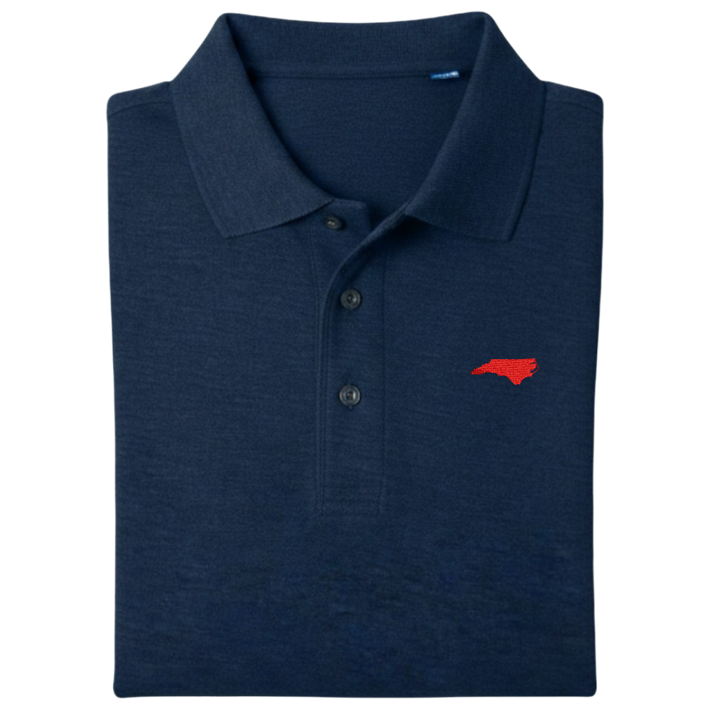 State of North Carolina Polo Shirt - Navy (Available in Different Thread Colors)