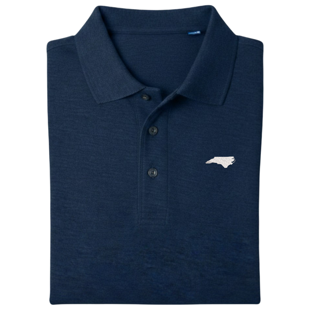 State of North Carolina Polo Shirt - Navy (Available in Different Thread Colors)