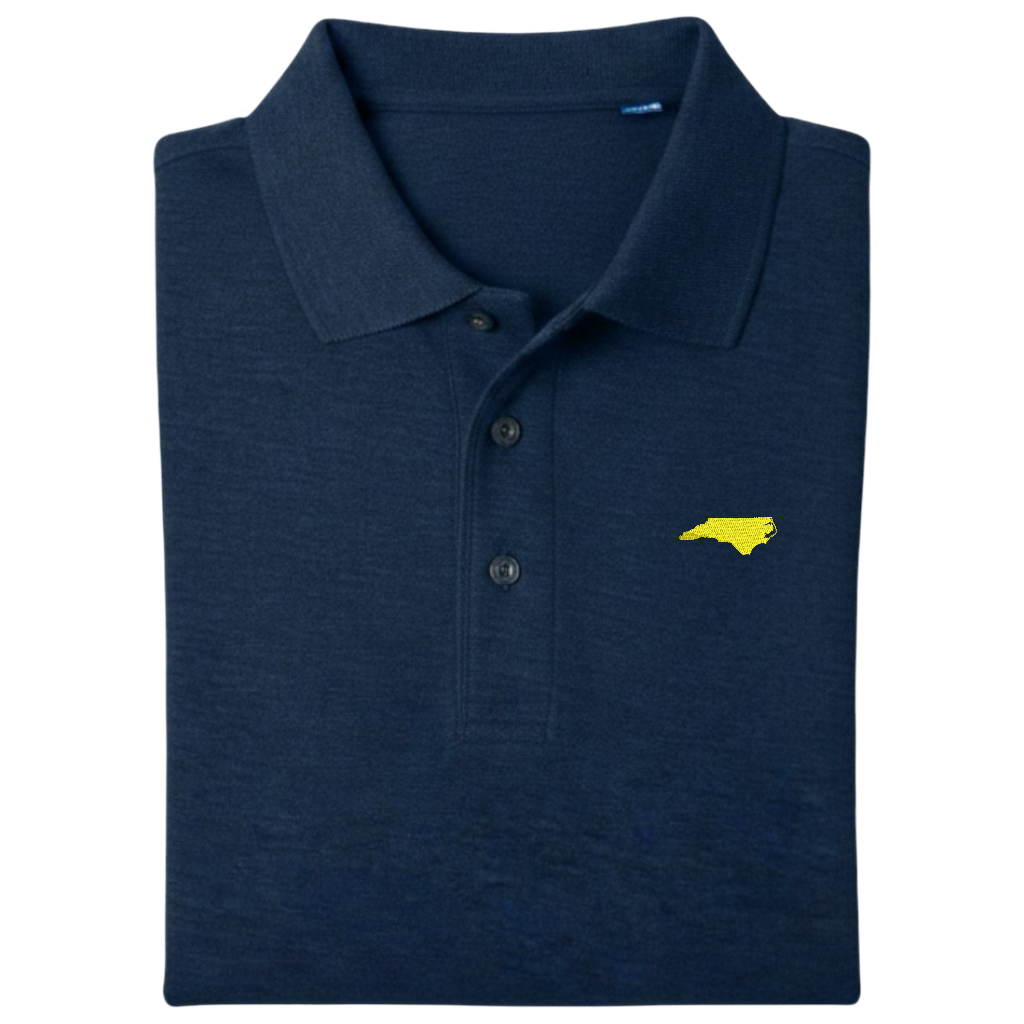 State of North Carolina Polo Shirt - Navy (Available in Different Thread Colors)