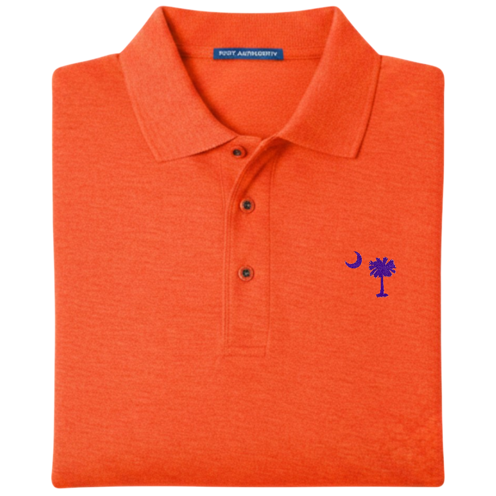 Palmetto Moon Polo Shirt - Orange (Available in Different Thread Colors)