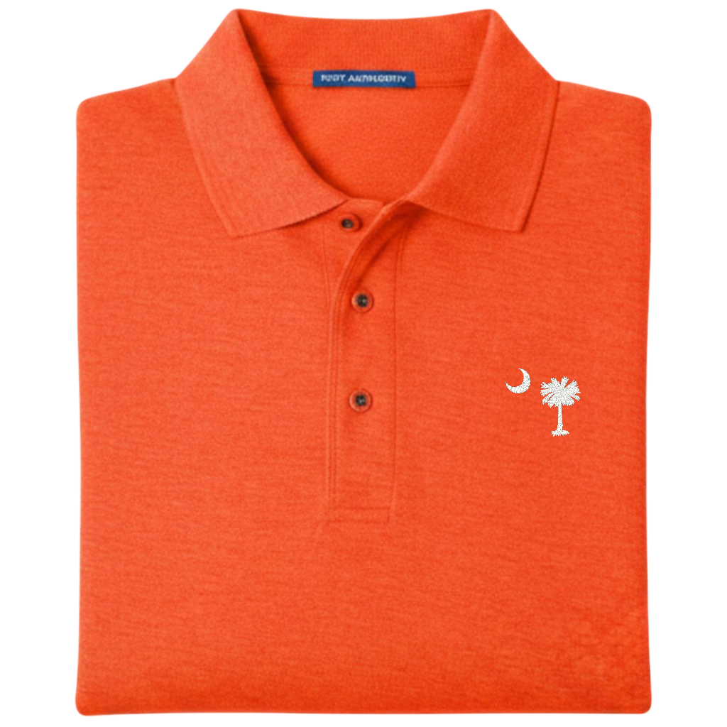 Palmetto Moon Polo Shirt - Texas Orange (Available in Different Thread Colors)