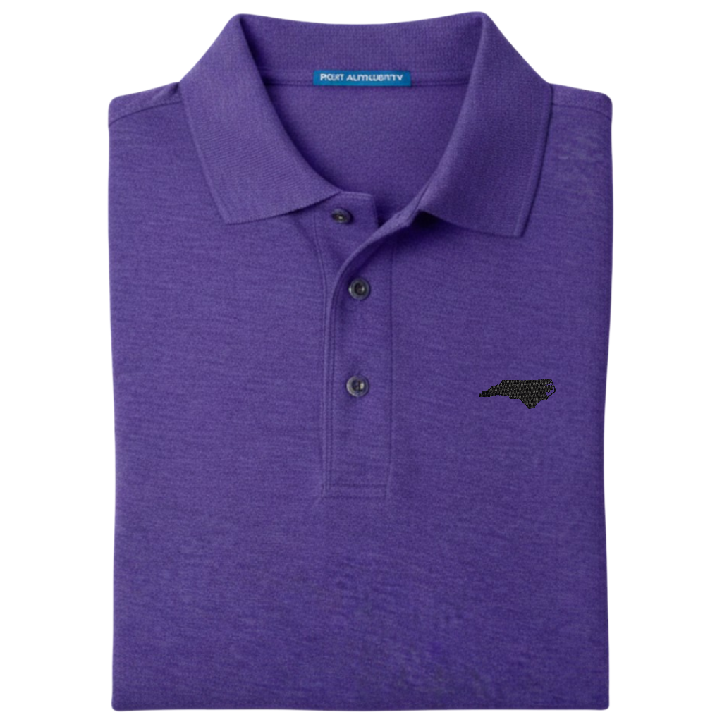State of North Carolina Polo Shirt - Purple (Available in Different Thread Colors)