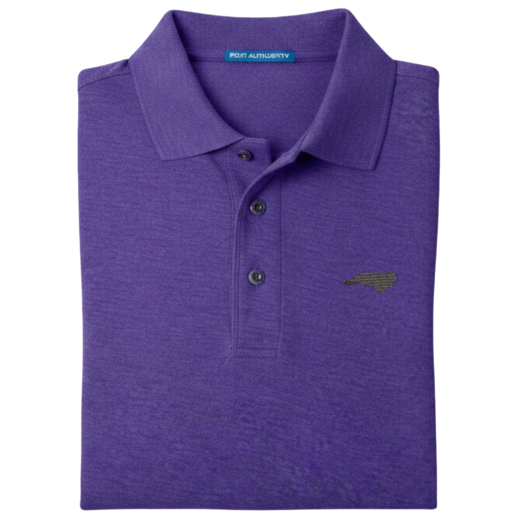 State of North Carolina Polo Shirt - Purple (Available in Different Thread Colors)