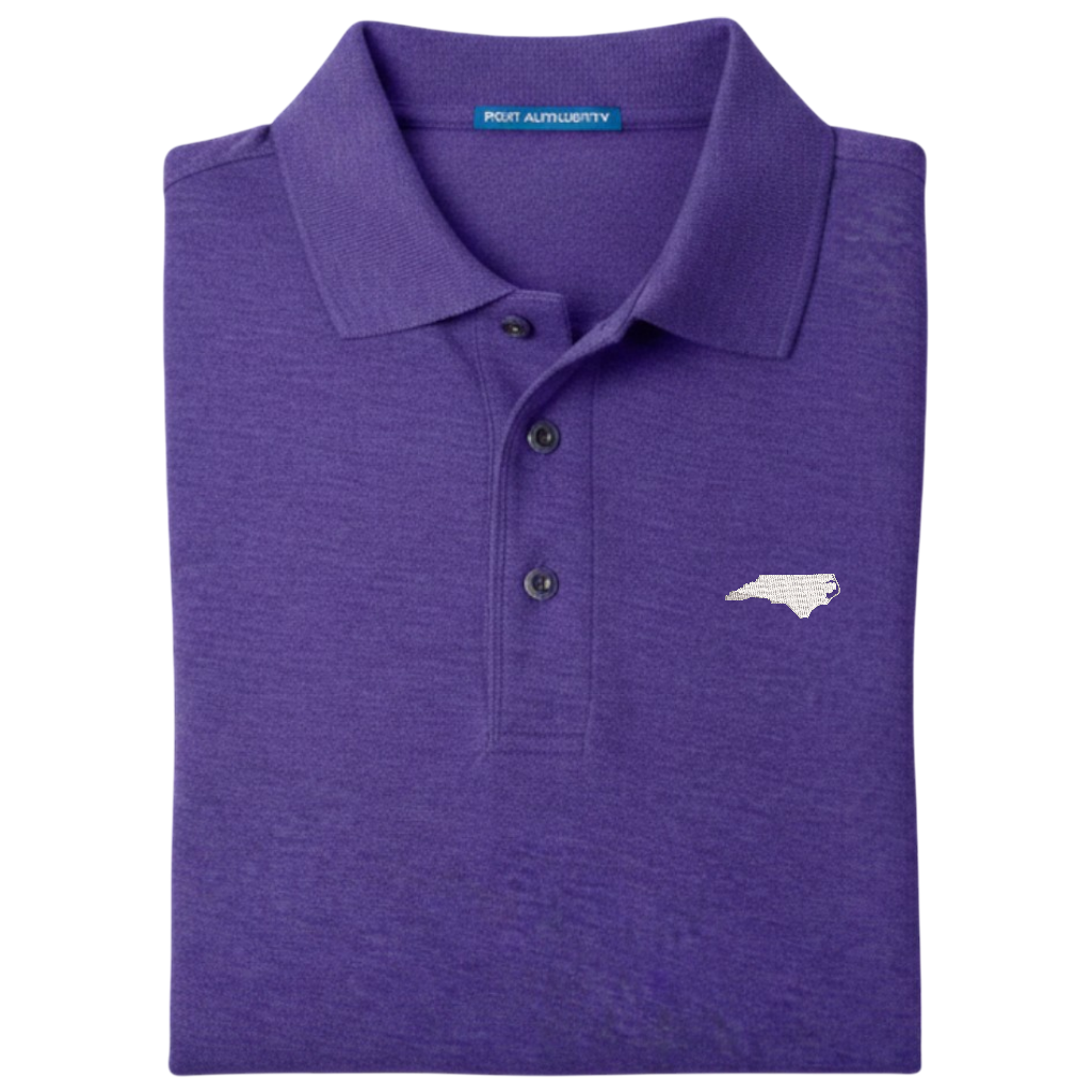 State of North Carolina Polo Shirt - Purple (Available in Different Thread Colors)