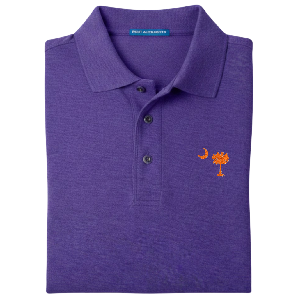 Palmetto Moon Polo Shirt - Purple (Available in Different Thread Colors)