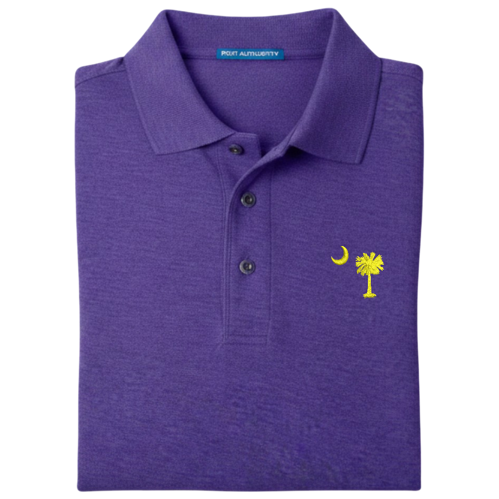 Palmetto Moon Polo Shirt - Purple (Available in Different Thread Colors)