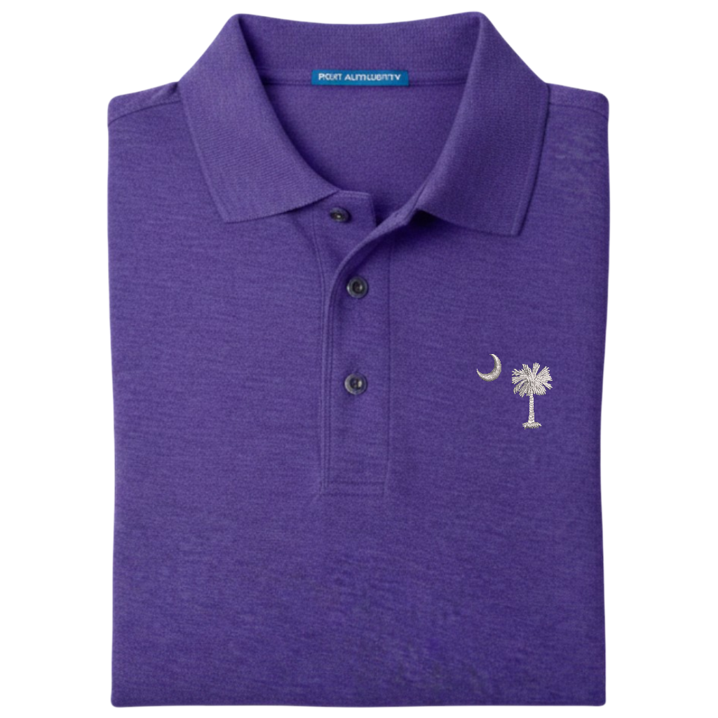 Palmetto Moon Polo Shirt - Purple (Available in Different Thread Colors)