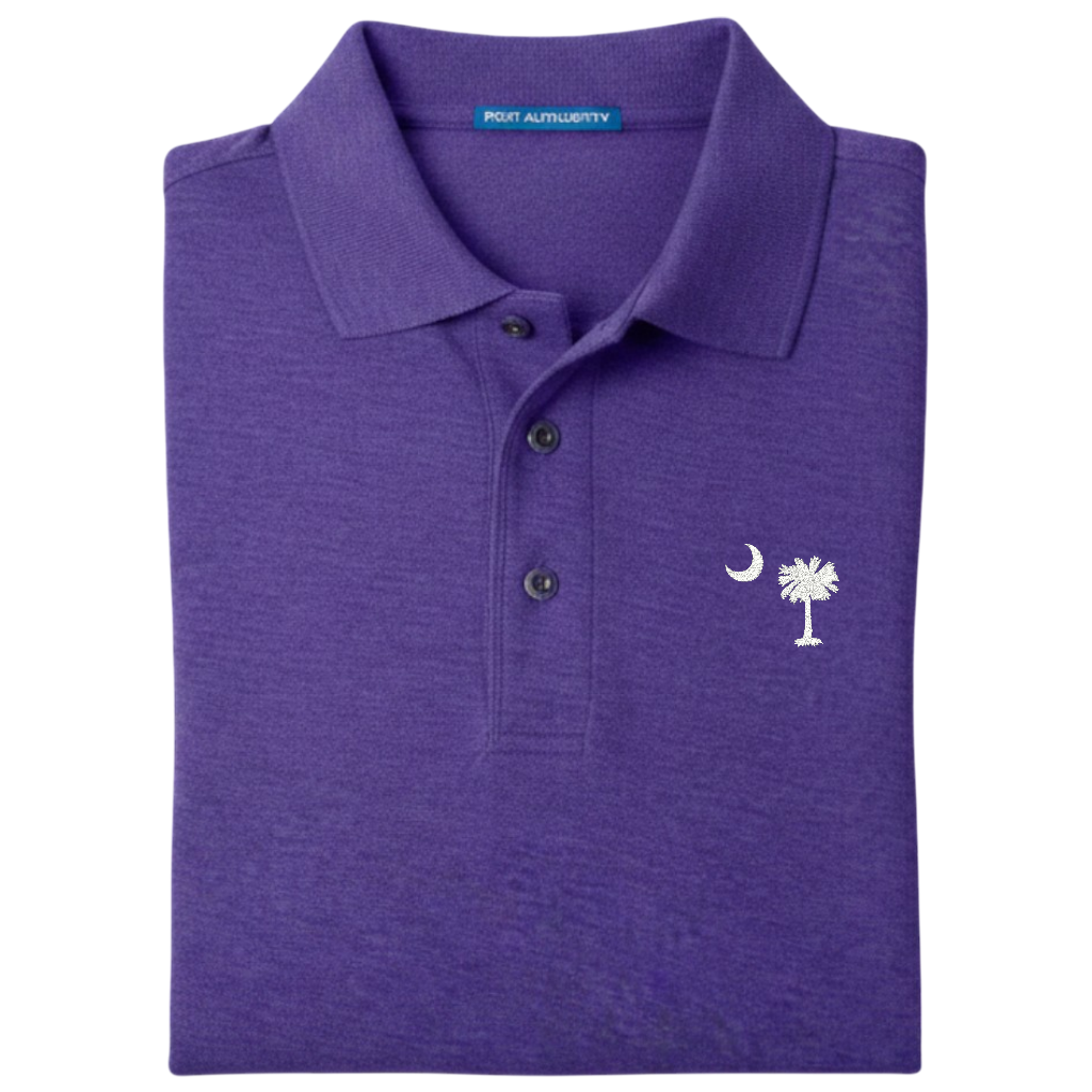 Palmetto Moon Polo Shirt - Purple (Available in Different Thread Colors)