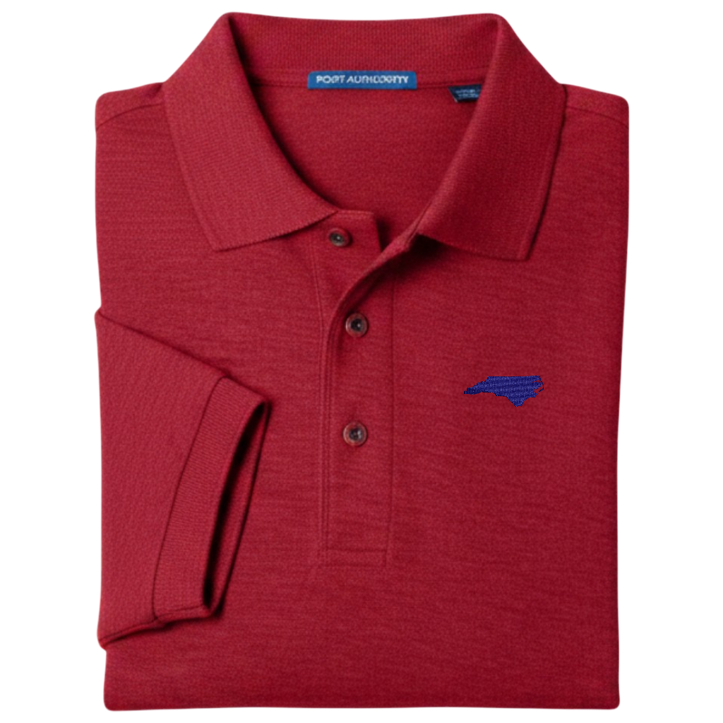 State of North Carolina Polo Shirt - Red (Available in Different Thread Colors)