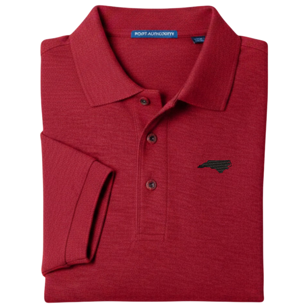 State of North Carolina Polo Shirt - Red (Available in Different Thread Colors)
