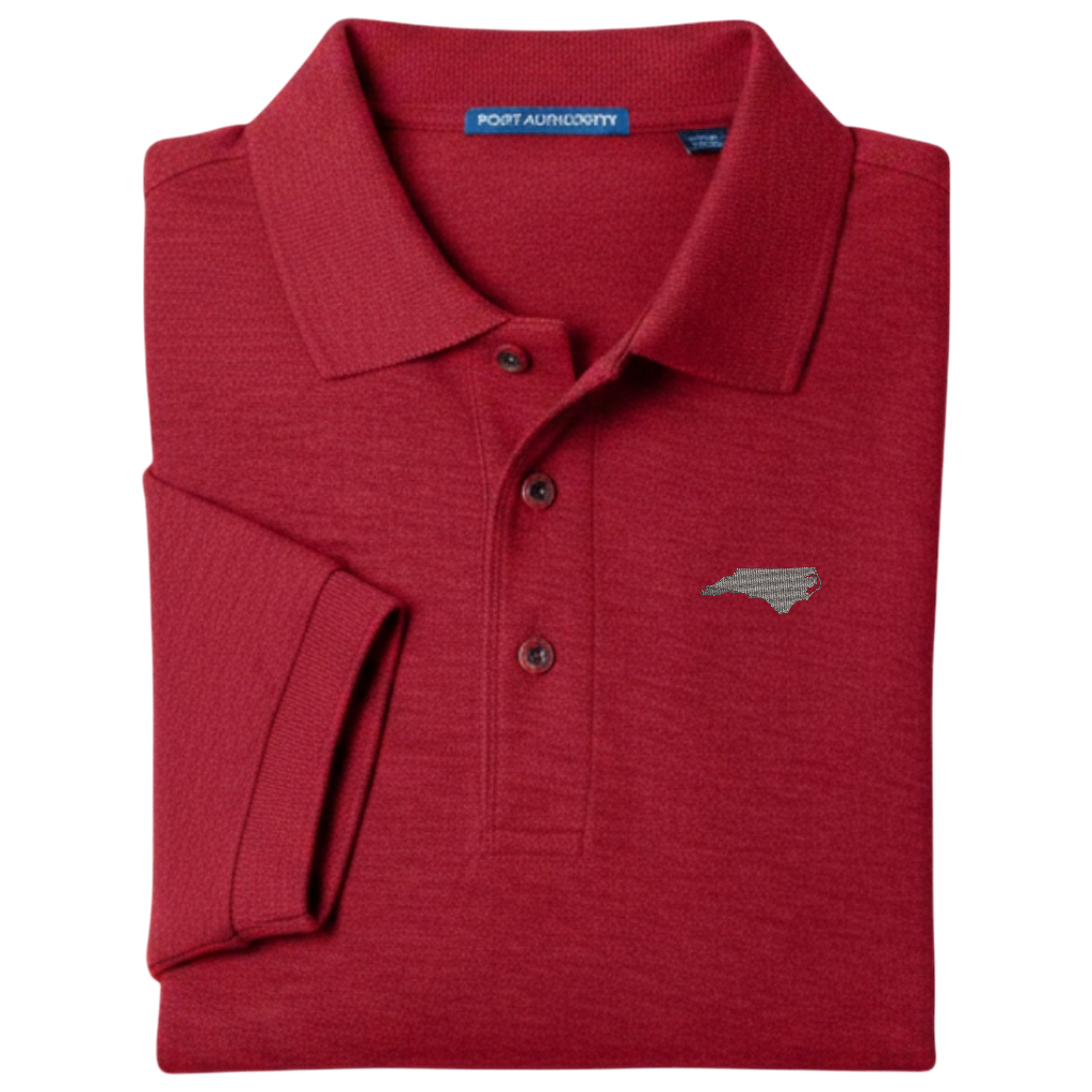State of North Carolina Polo Shirt - Red (Available in Different Thread Colors)