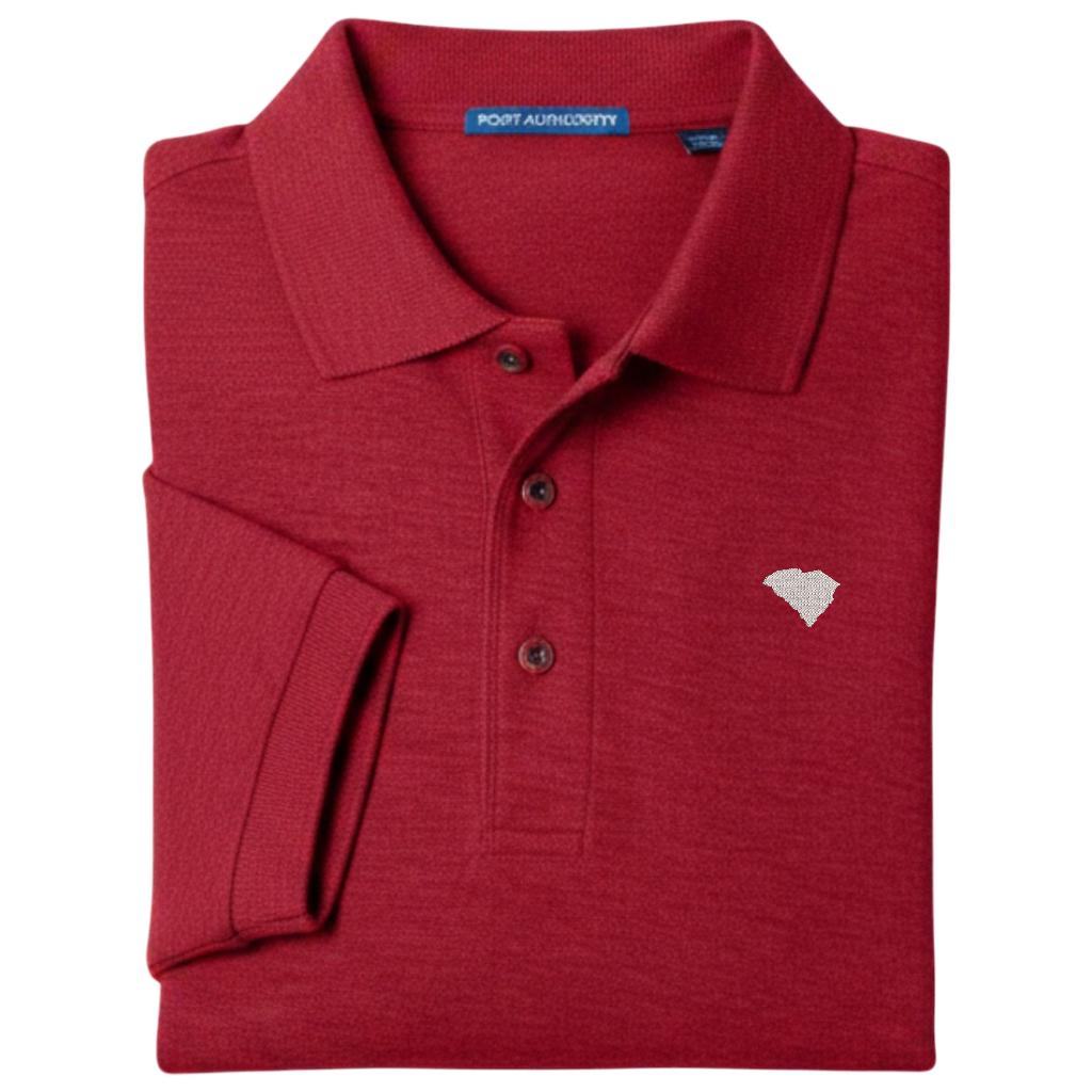 State of South Carolina Polo Shirt - Red (Available in Different Thread Colors)