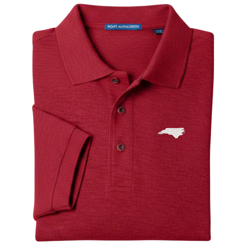 State of North Carolina Polo Shirt - Red (Available in Different Thread Colors)