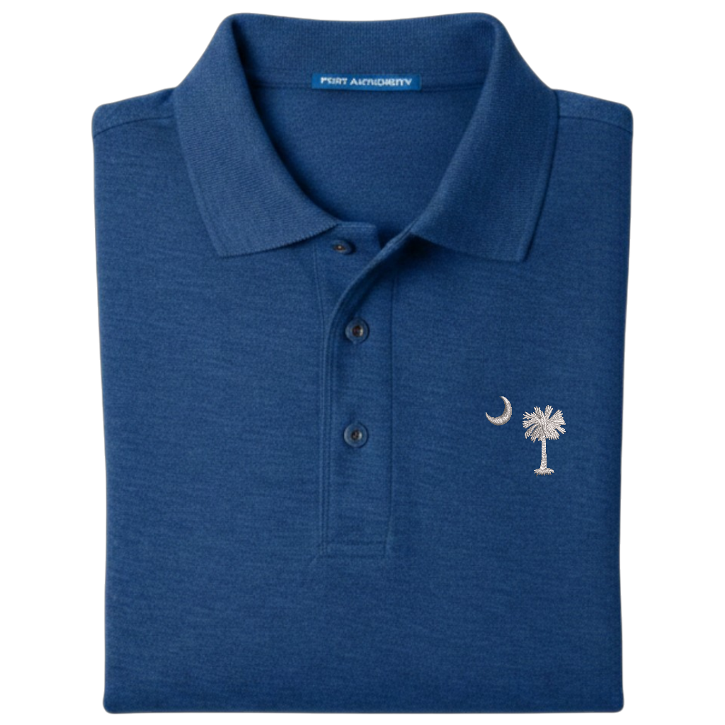 Palmetto Moon Polo Shirt - Royal Blue (Available in Different Thread Colors)