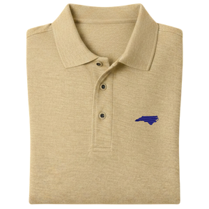 State of North Carolina Polo Shirt - Stone (Available in Different Thread Colors)