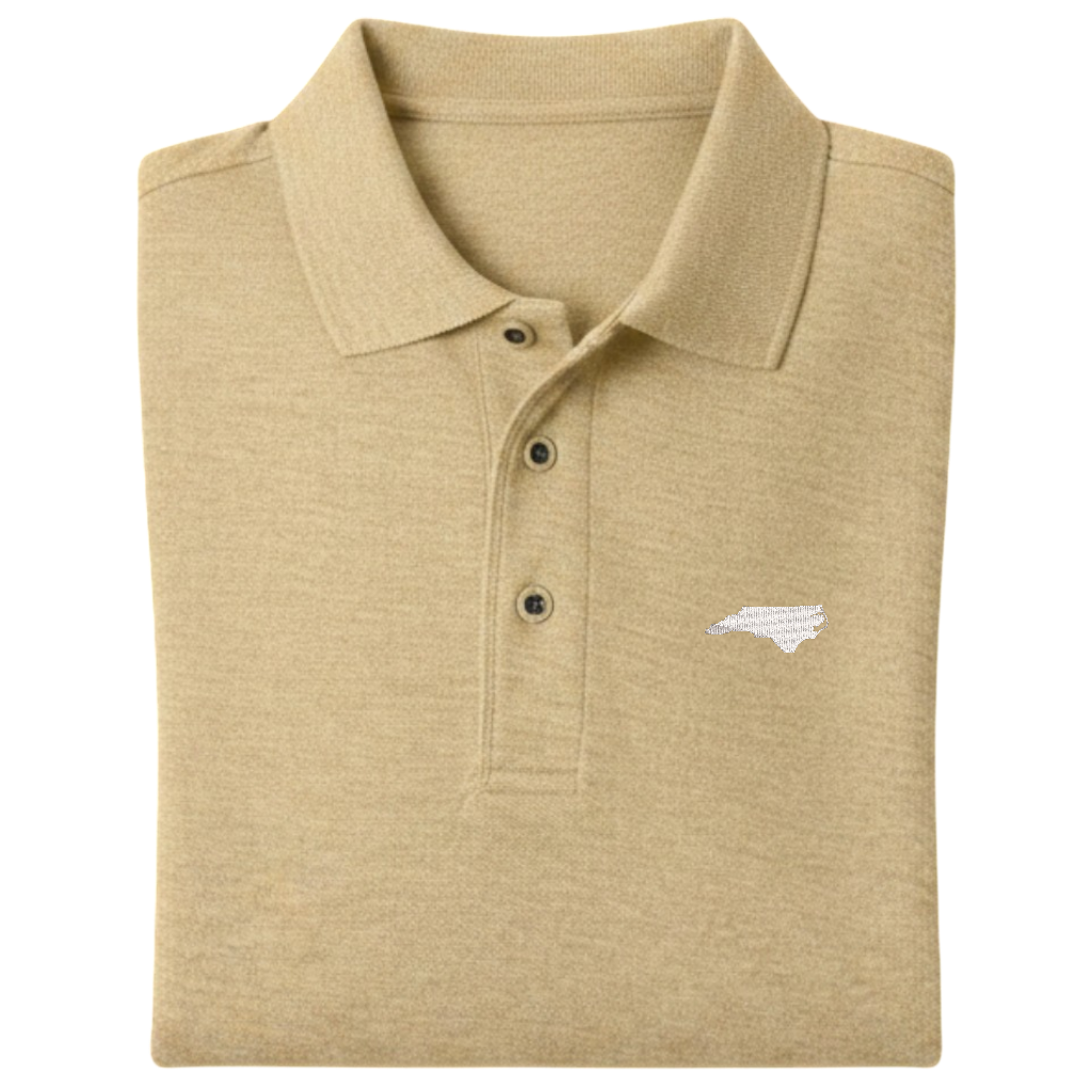 State of North Carolina Polo Shirt - Stone (Available in Different Thread Colors)