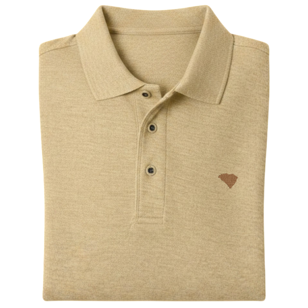 State of South Carolina Polo Shirt - Stone (Available in Different Thread Colors)