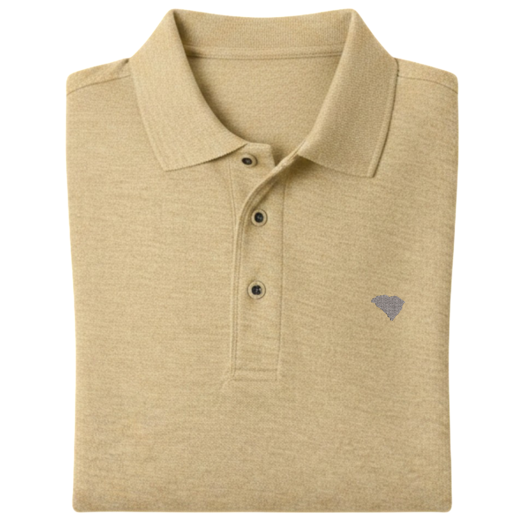 State of South Carolina Polo Shirt - Stone (Available in Different Thread Colors)