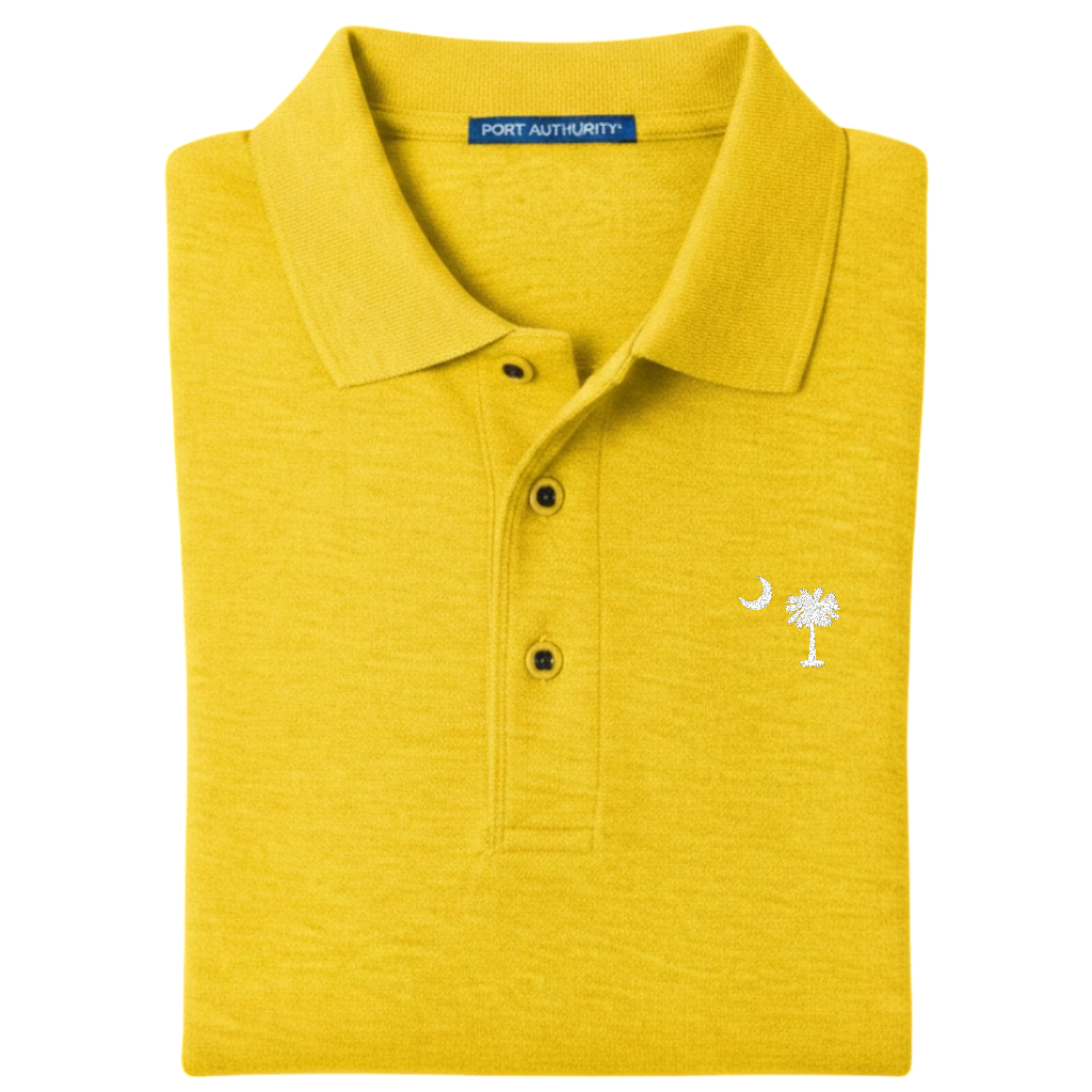 Palmetto Moon Polo Shirt - Sunflower Yellow (Available in Different Thread Colors)
