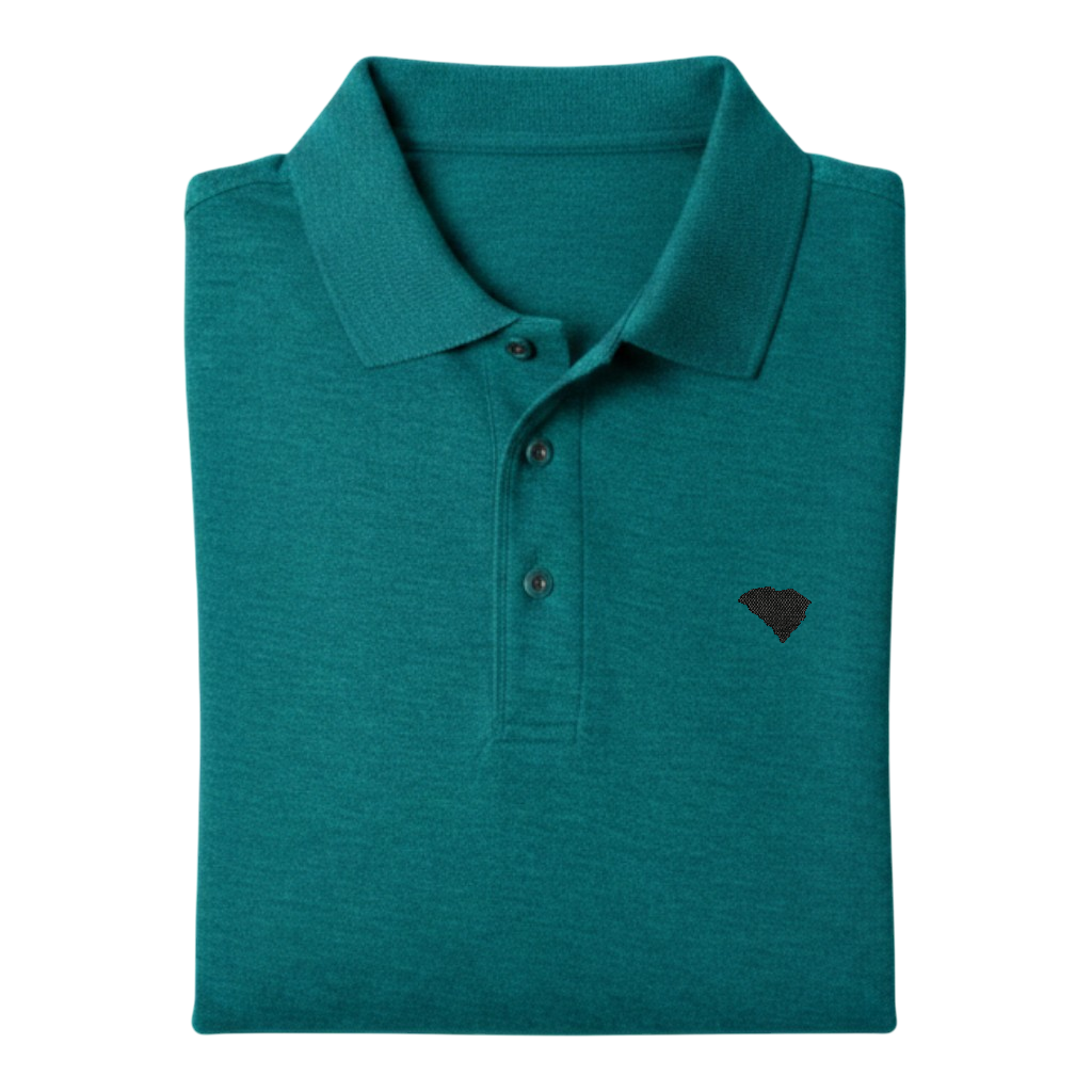 State of South Carolina Polo Shirt - Teal Green (Available in Different Thread Colors)