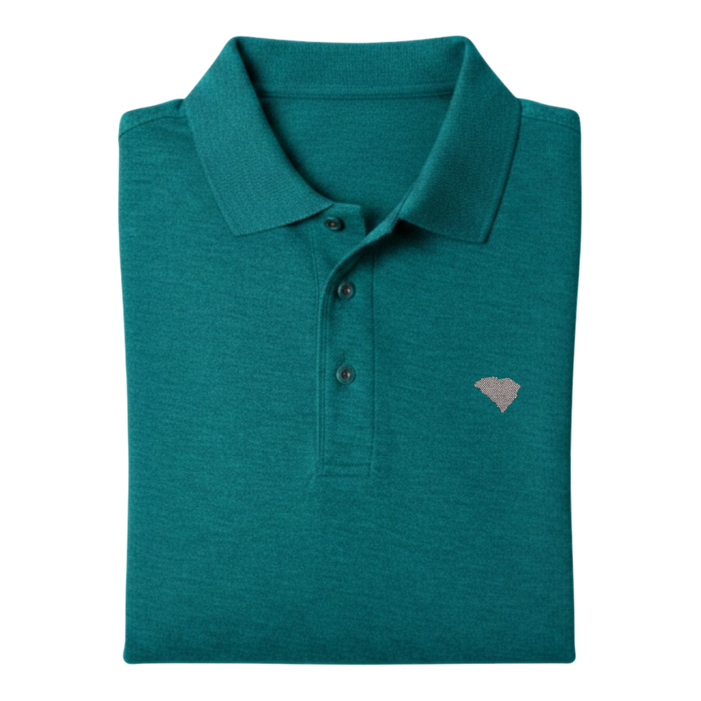 State of South Carolina Polo Shirt - Teal Green (Available in Different Thread Colors)