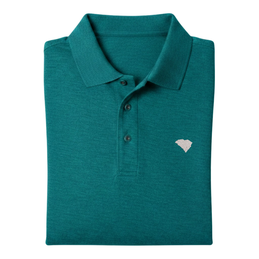 State of South Carolina Polo Shirt - Teal Green (Available in Different Thread Colors)