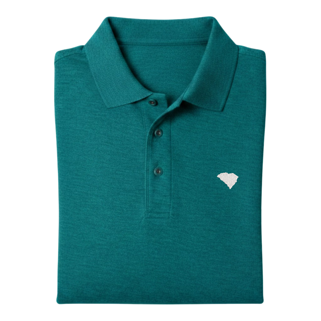 State of South Carolina Polo Shirt - Teal Green (Available in Different Thread Colors)