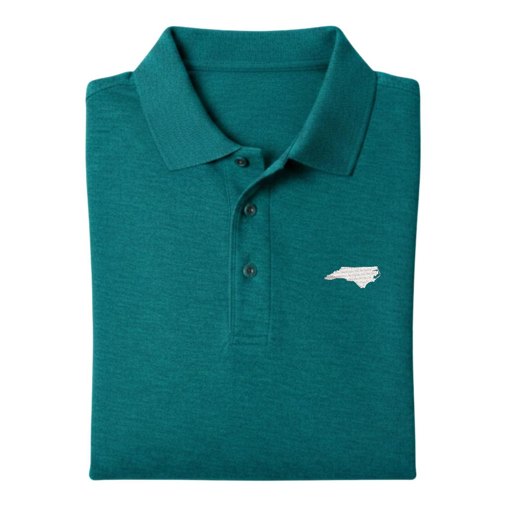 State of North Carolina Polo Shirt - Teal Green (Available in Different Thread Colors)