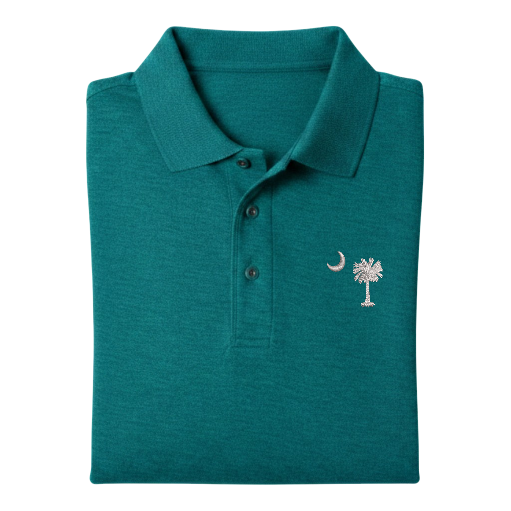 Palmetto Moon Polo Shirt - Teal Green (Available in Different Thread Colors)