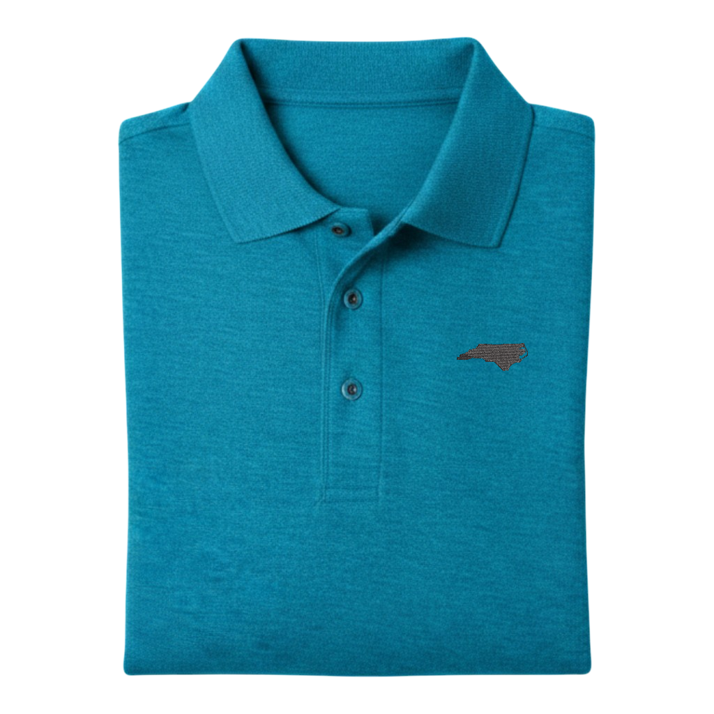 State of North Carolina Polo Shirt - Turquoise (Available in Different Thread Colors)