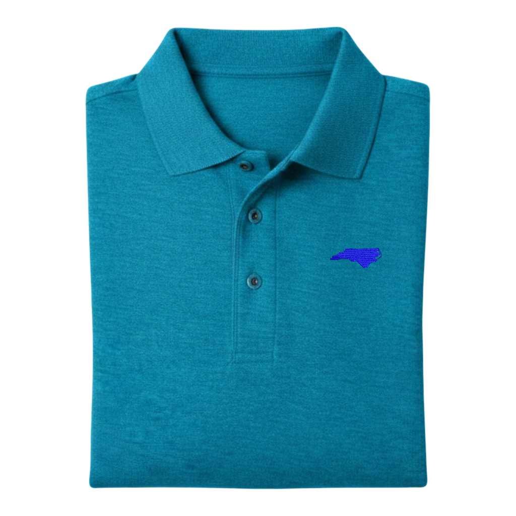 State of North Carolina Polo Shirt - Turquoise (Available in Different Thread Colors)