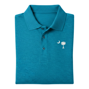 Palmetto Moon Polo Shirt - Turquoise Green (Available in Different Thread Colors)