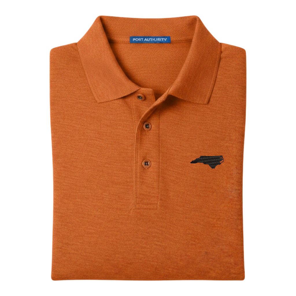 State of North Carolina Polo Shirt - Texas Orange (Available in Different Thread Colors)