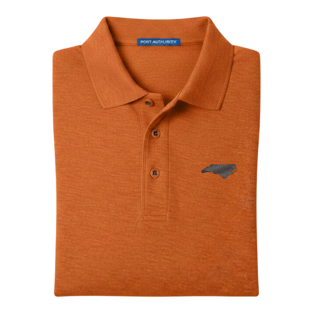 State of North Carolina Polo Shirt - Texas Orange (Available in Different Thread Colors)