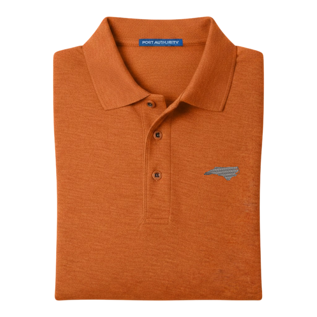 State of North Carolina Polo Shirt - Texas Orange (Available in Different Thread Colors)