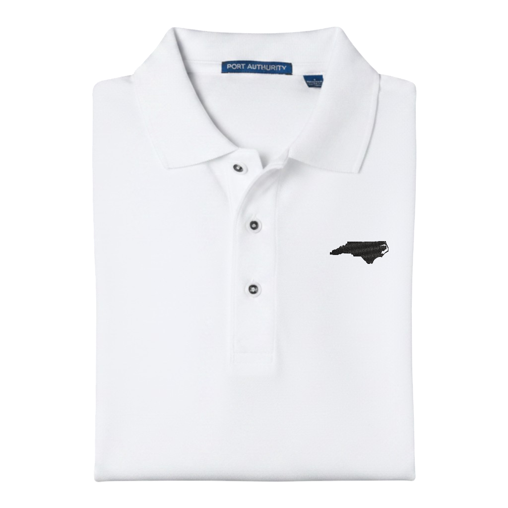 State of North Carolina Polo Shirt - White (Available in Different Thread Colors)