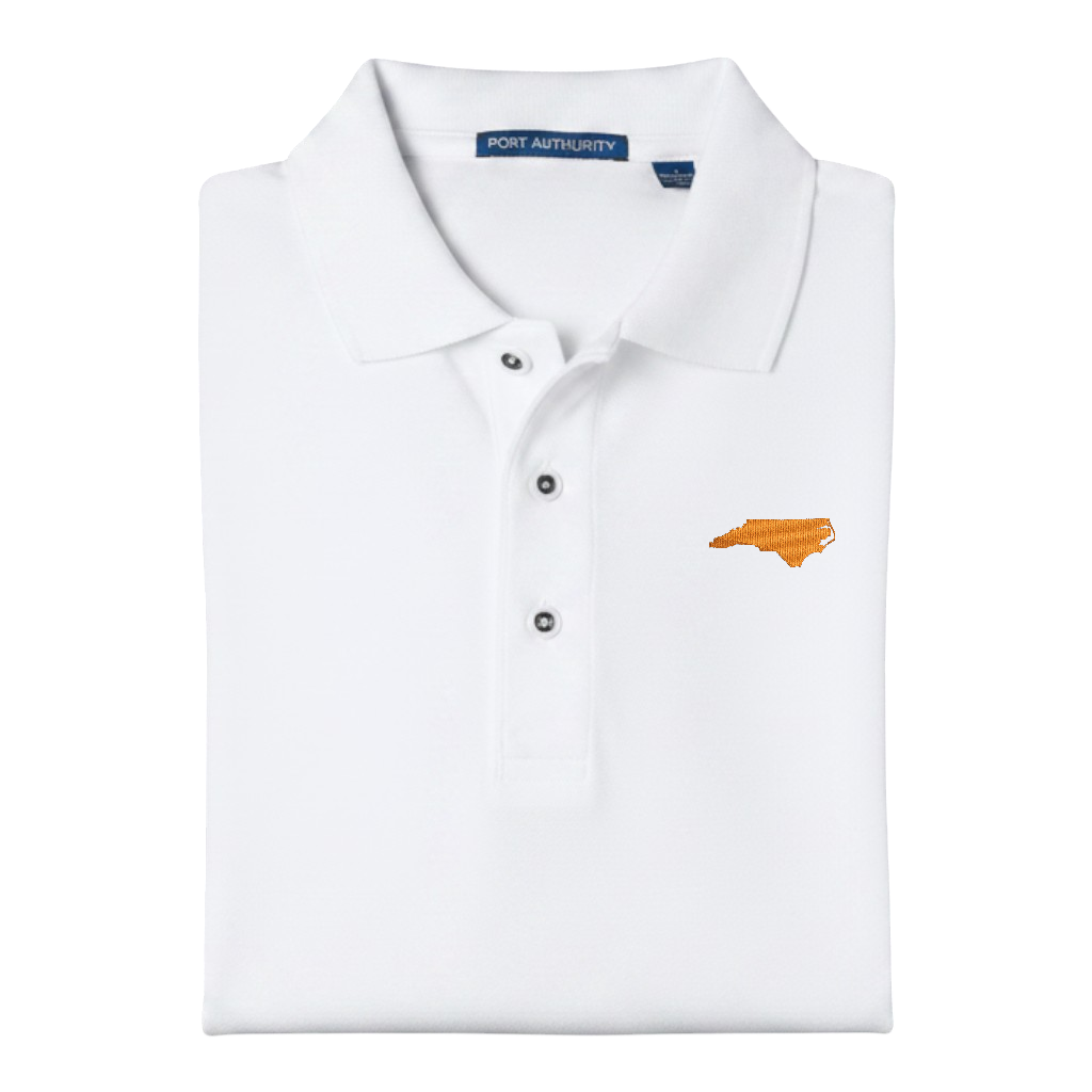 State of North Carolina Polo Shirt - White (Available in Different Thread Colors)