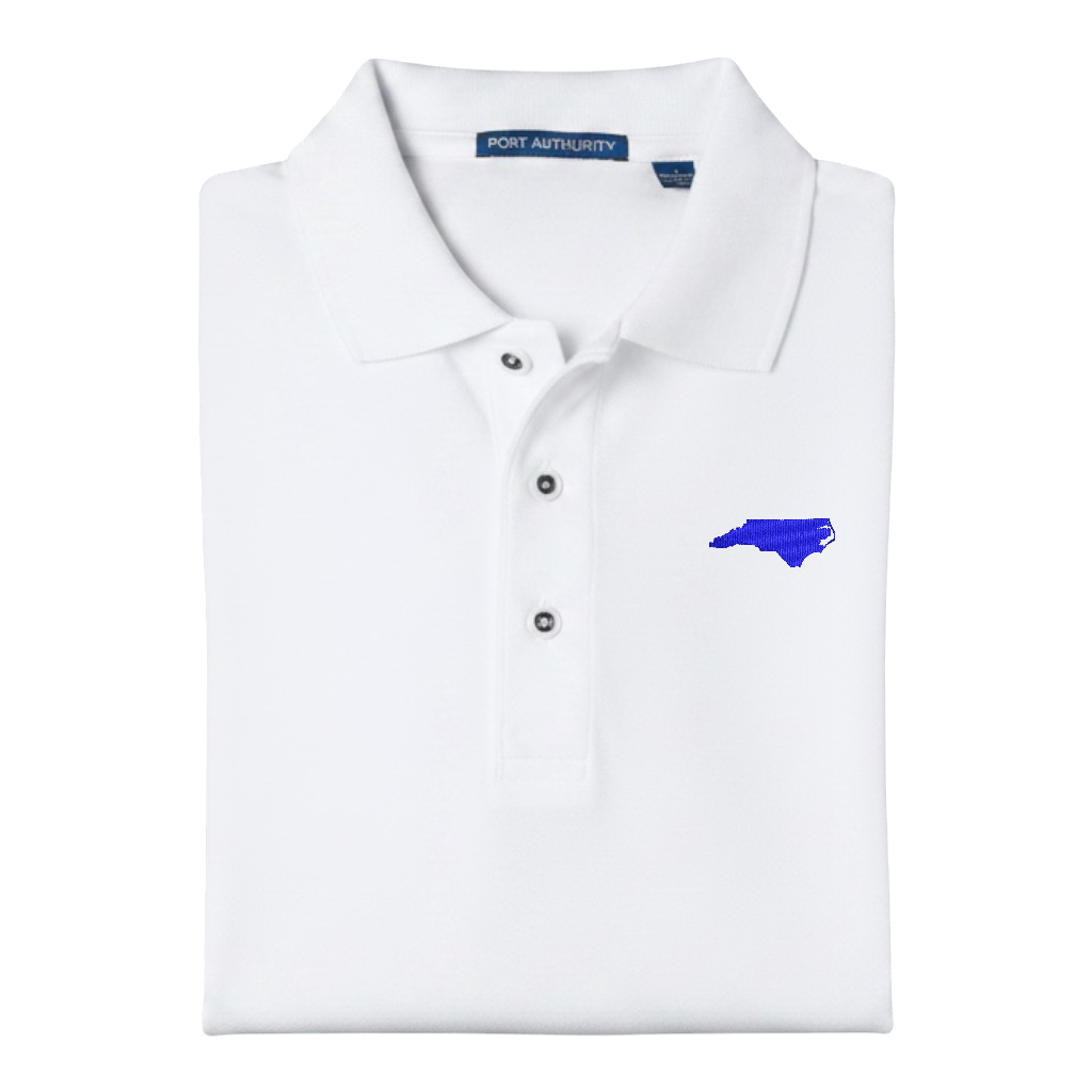State of North Carolina Polo Shirt - White (Available in Different Thread Colors)