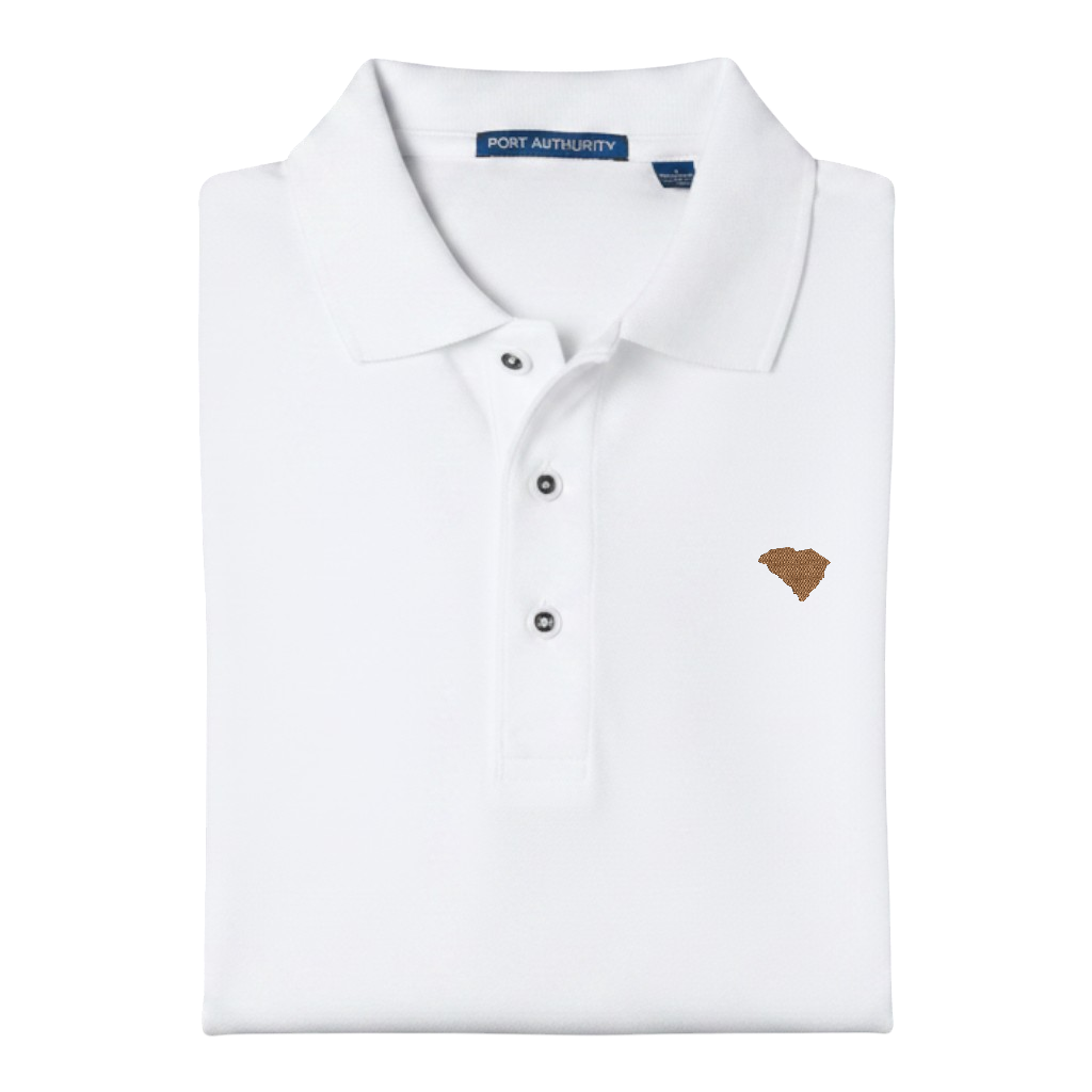 State of South Carolina Polo Shirt - White (Available in Different Thread Colors)