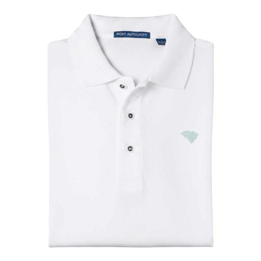 State of South Carolina Polo Shirt - White (Available in Different Thread Colors)