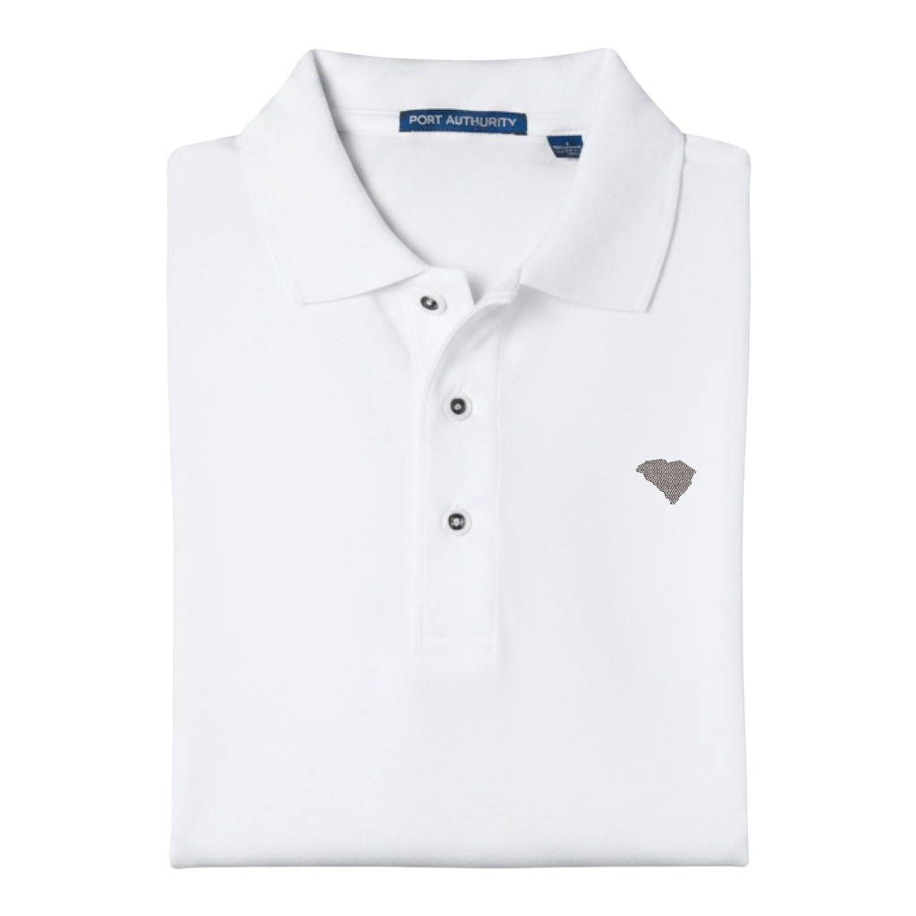 State of South Carolina Polo Shirt - White (Available in Different Thread Colors)