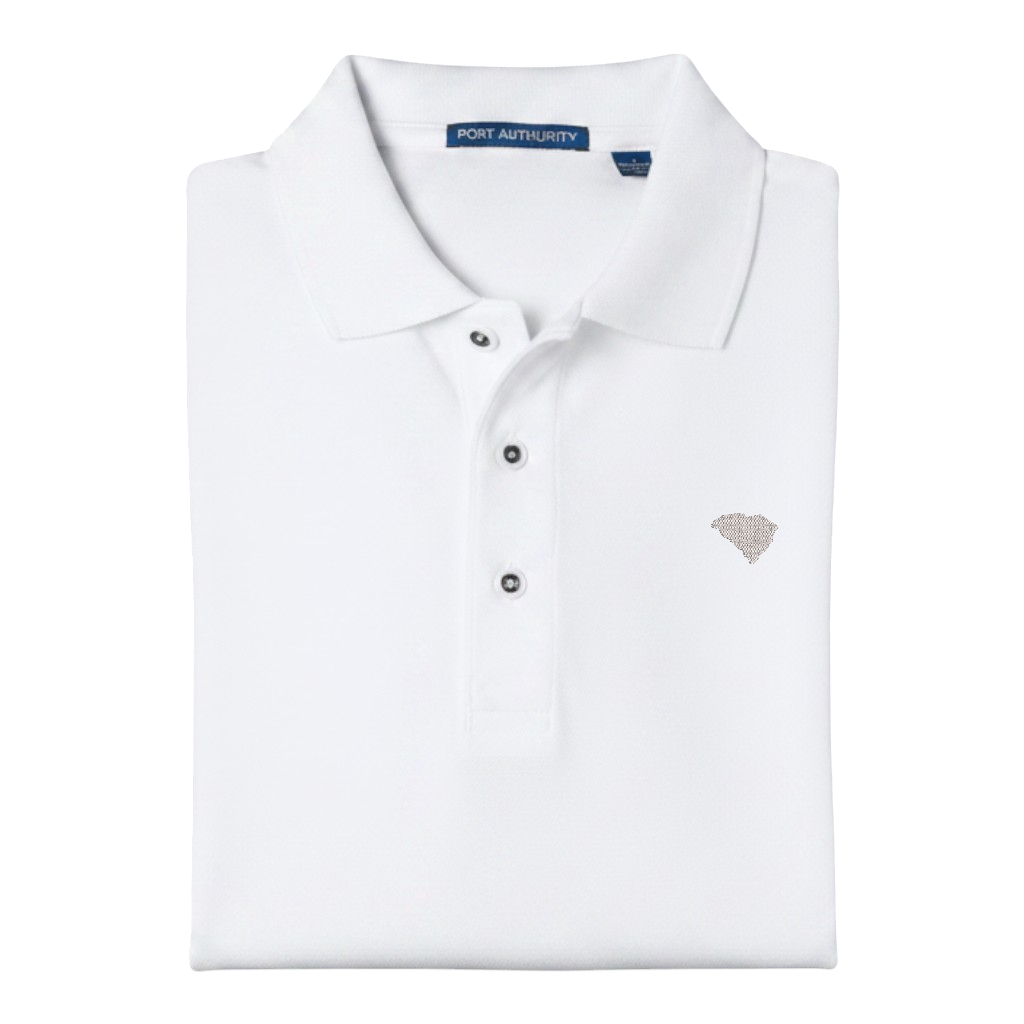 State of South Carolina Polo Shirt - White (Available in Different Thread Colors)