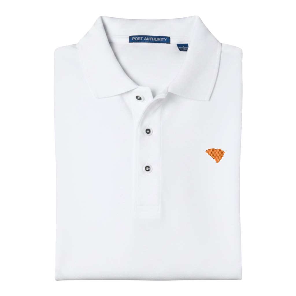 State of South Carolina Polo Shirt - White (Available in Different Thread Colors)