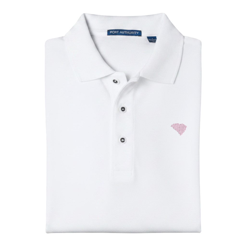 State of South Carolina Polo Shirt - White (Available in Different Thread Colors)