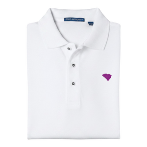 State of South Carolina Polo Shirt - White (Available in Different Thread Colors)