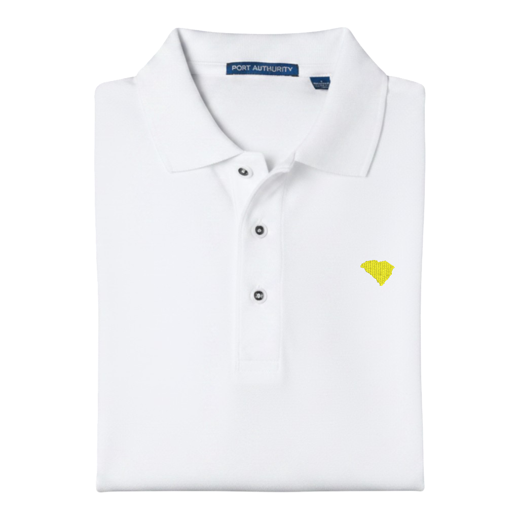State of South Carolina Polo Shirt - White (Available in Different Thread Colors)